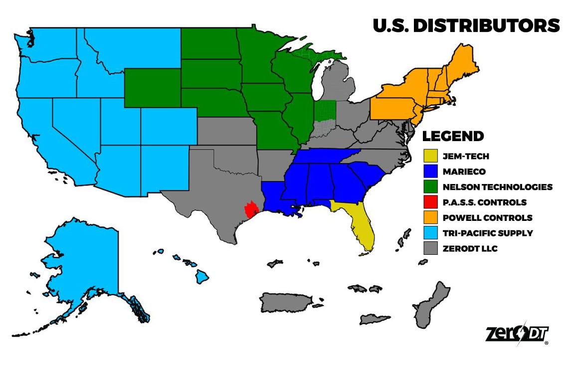 ZeroDT US Distributors Map